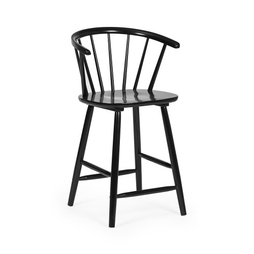 Modena Black Ash Solid Wood Bar Stool (H112 x W49 x D53cm)