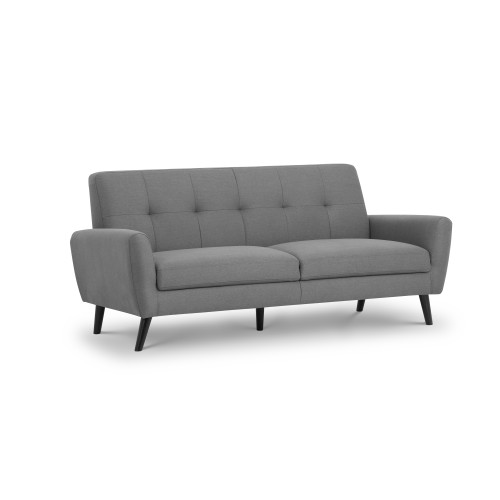 Monza Grey Linen 3 Seater Sofa (D81 x W192 x H83cm)