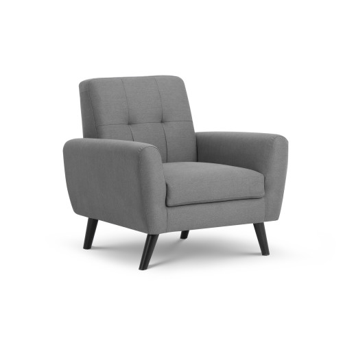 Monza Grey Linen Chair (D81 x W85 x H83cm)