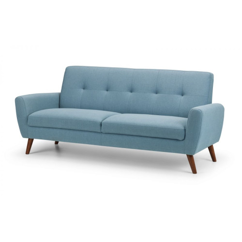 Monza Blue Linen 3 Seater Sofa (D81 x W192 x H83cm)