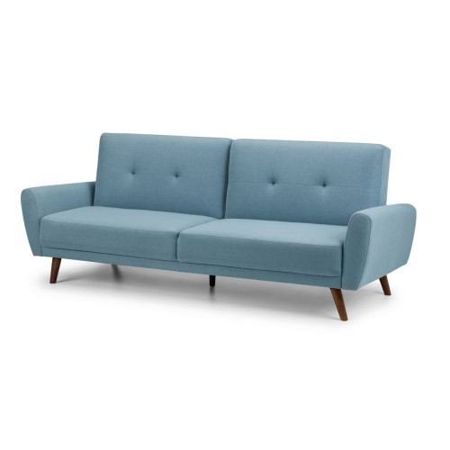 Monza Blue Linen Sofa Bed (D87-112 x W221 x H44-87cm)