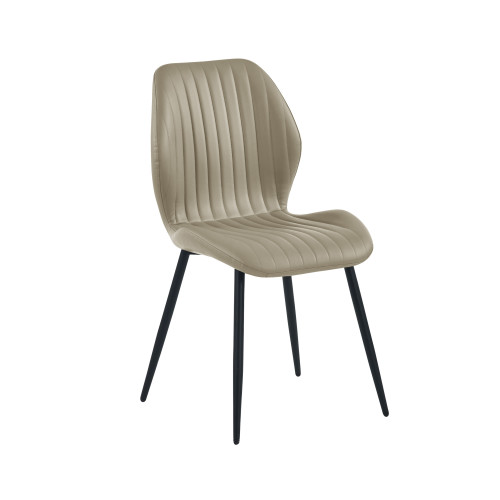 Set of 4 Morris Taupe Faux Leather Dining Chair (H87 x W47 x D59cm)