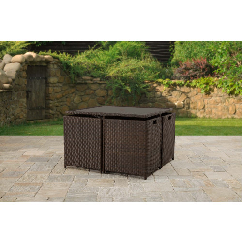 Dale Leisure - Nevada Rattan 4 Seater Cube Set - Brown