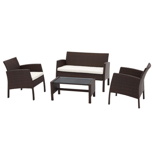 Nevada Rattan 5 Seater Conversation Set - Brown