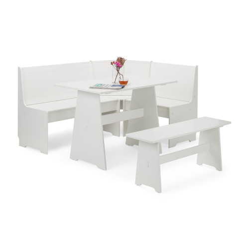 Newport Surf White Corner Dining Set (D121 x W158 x H86cm)