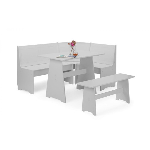 Newport Dove Grey Corner Dining Set (D121 x W158 x H86cm)