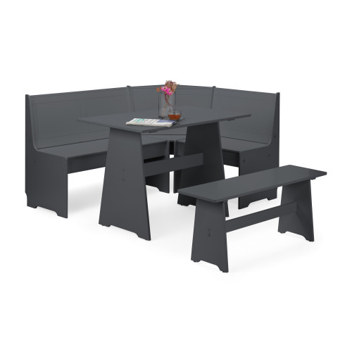 Newport Anthracite Corner Dining Set (D121 x W158 x H86cm)