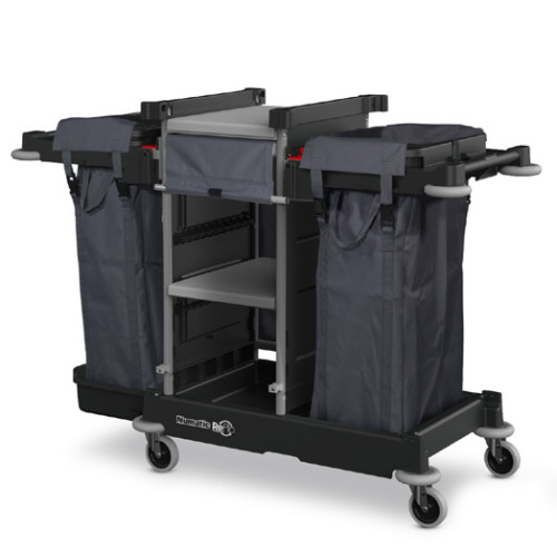 Numatic VersaCare NuKeeper Low Level Single Trolley with Two Shelf and Twin Bag Storage