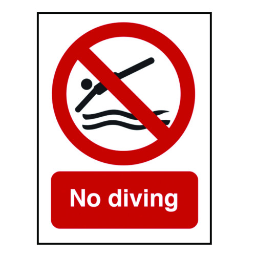 No Diving Safety Sign 30 x 40cm (Box of 2)