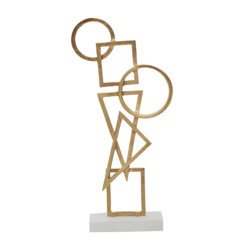 Gold Metal Sculpture on a Marble Base (D10 x W20 x H47cmÂ )