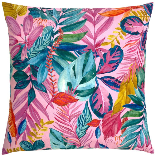 Furn Psychedelic Jungle Polyester Filled Outdoor Cushion 43 x 43cm - Hot Pink
