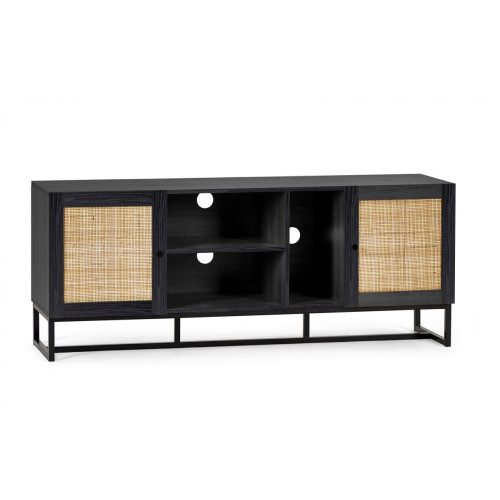 Padstow Black Rattan Widescreen TV Unit (D40 x W150 x H60)