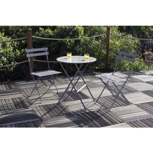 Padstow Folding 2 Seater Bistro Set - Grey