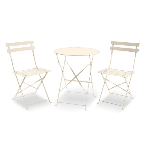 Padstow Metal 2 Seater Folding Round Set - Champagne