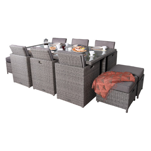 Paris Grey Rattan 10 Seater Cube Set