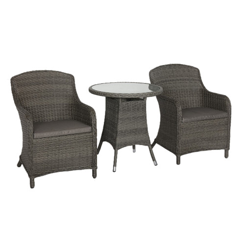 Paris Grey Rattan 2 Seater Imperial Bistro Set