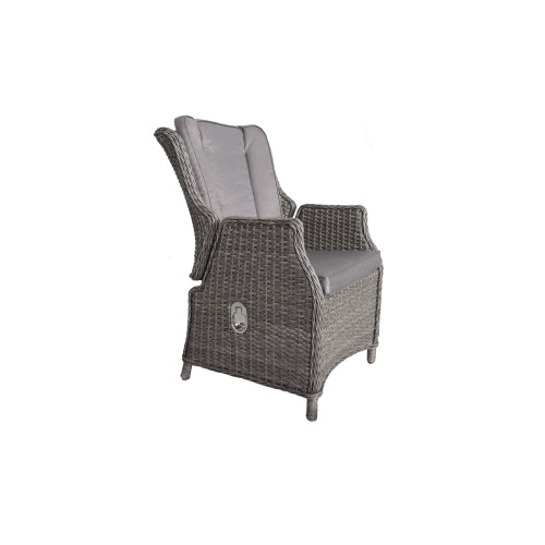 Paris Grey Rattan Highback Comfort Chair including Seat and Back Cushion with Weather Shield Fabric