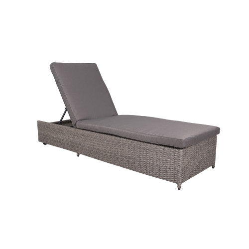 Paris Grey Rattan Adjustable Back Sun Lounger