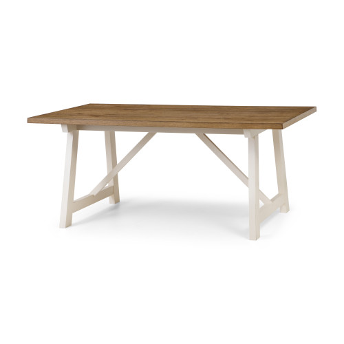 Pembroke Oak and Ivory Rectangular Dining Table (D180 x W100 x H75cm)