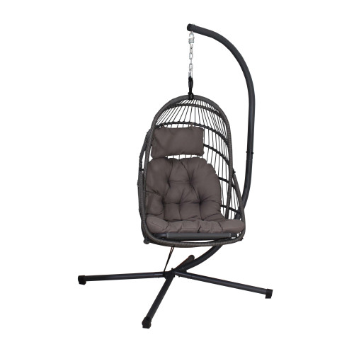 Grey Rope Hanging Pod Chair