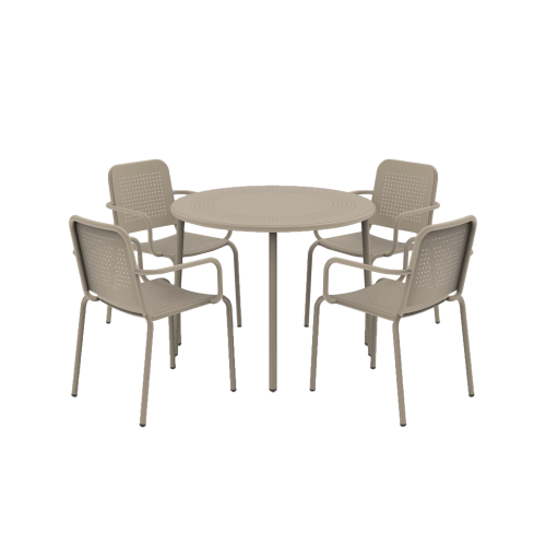 Porto Champagne 4 Seater Round Set