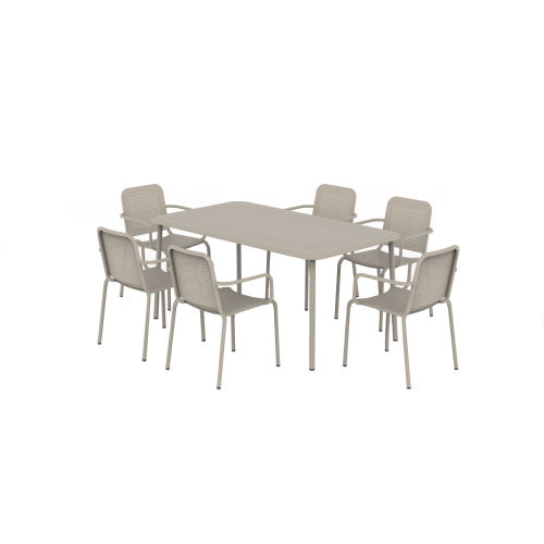 Porto Champagne 6 Seater Rectangle Set