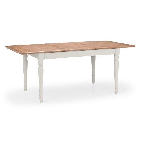 Provence Oak and Pale Grey Rectangular Extending Dining Table (D90 x W190 x H78cm)