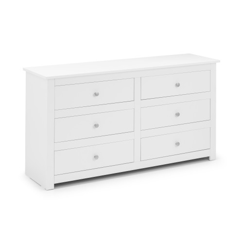 Radley White 6 Drawer Chest (D40 x W140 x H74cm)