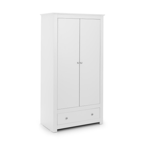 Radley White 2 Door and 1 Drawer Wardrobe (D55 x W97 x H190cm)