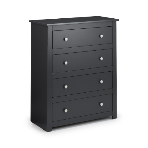 Radley Anthractite 4 Drawer Chest (D40 x W85 x H103cm)