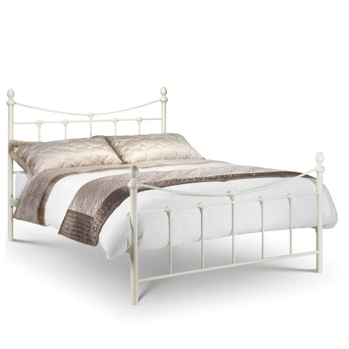 Rebecca Ivory Low Foot End Metal Bed - King (D210 x W157 x H111cm)