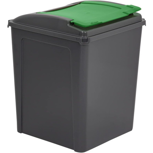 Recycle It 50 Litre Bin with Lid (40 x 40 x 50cm) - Green