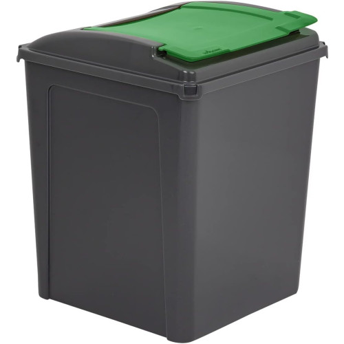 Recycle It Bin with Lid 50 Litre (H51 x W40 x D40cm) - Green