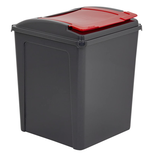 Recycle It 50 Litre Bin with Lid (40 x 40 x 50cm) - Red