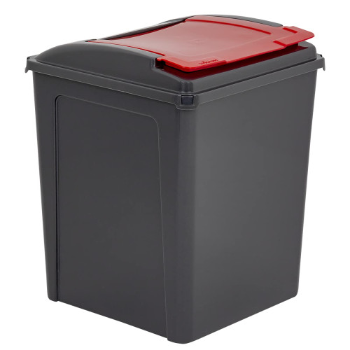 Recycle It Bin with Lid 50 Litre (H51 x W40 x D40cm) - Red