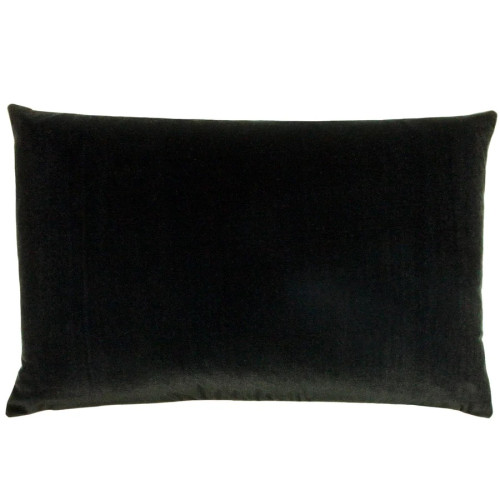 Furn Contra Velvet Polyester Filled Rectangle Cushion 40 x 60cm - Black