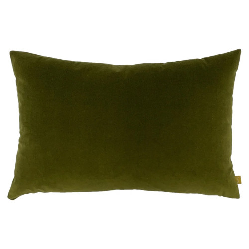 Furn Contra Velvet Polyester Filled Rectangle Cushion 40 x 60cm - Olive