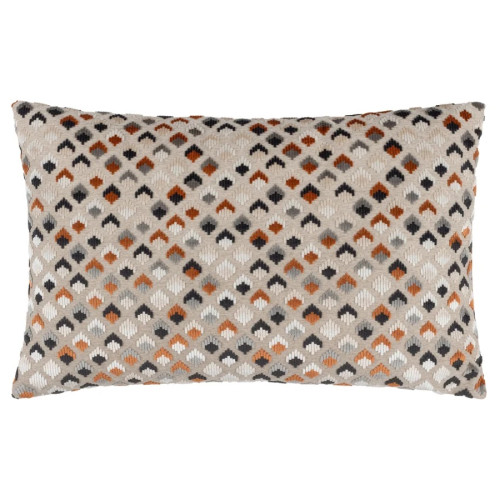 Paoletti Lexington Polyester Filled Rectangle Cushion 40 x 60cm - Ginger/Grey