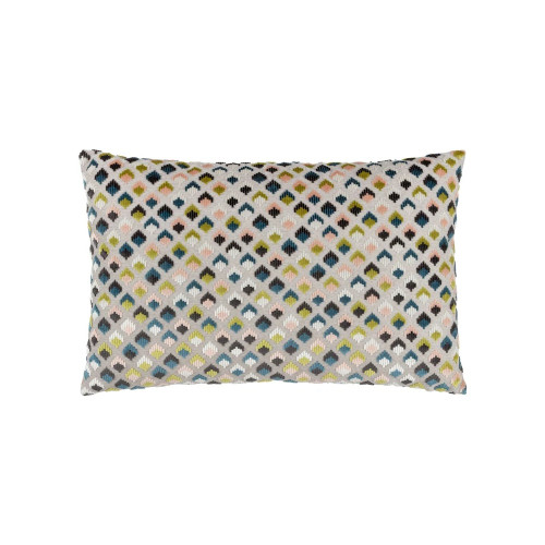 Paoletti Lexington Polyester Filled Rectangle Cushion 40 x 60cm - Smoke/Rose
