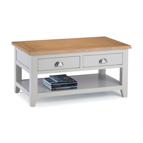 Richmond Elephant Grey Coffee Table with 2 Drawers  (D60 x W100 x H50cm)