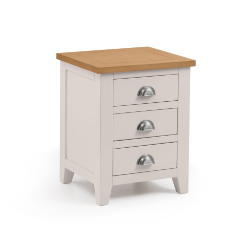 Richmond Elephant Grey 3 Drawer Bedside (D44 x W48 x H60cm)