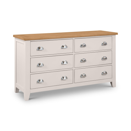 Richmond Elephant Grey 6 Drawer Wide Chest (D44 x W130 x H75cm)