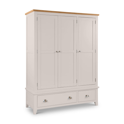 Richmond Elephant Grey 3 Door and 2 Drawer Wardrobe (D55 x W142 x H190cm)