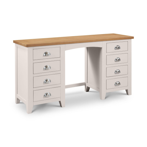 Richmond Elephant Grey Twin Pedestal Dressing Table (D44 x W142 x H75cm)