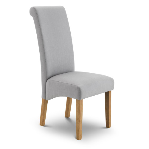 Rio Shale Grey Linen Dining Chair (D68 x W48 x H105cm)