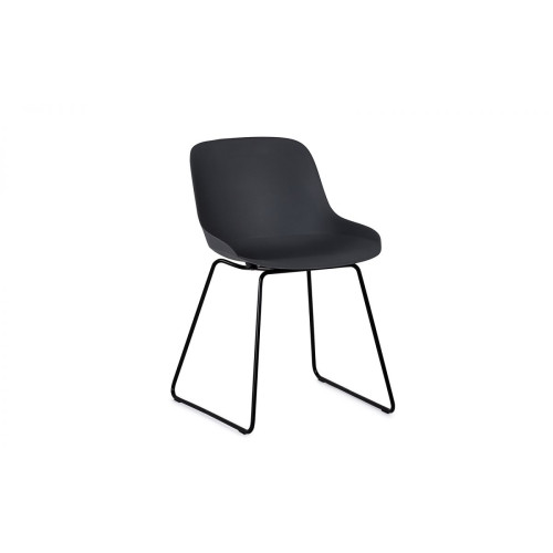 Rocco Dark Grey Metal Dining Chair (D52 x W47 x H44cm)