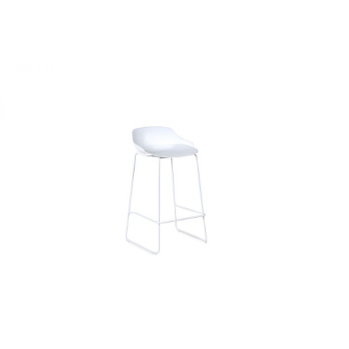 Rocco White Metal Bar Stool 66 x 42 x 66cm