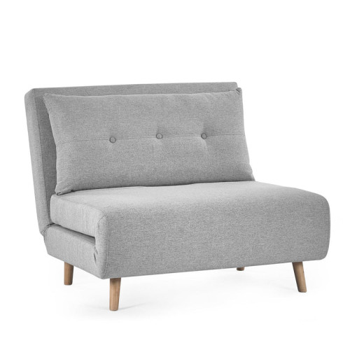 Rowan Light Grey Linen Single Sofa Bed (D198 x W91 x H42cm)
