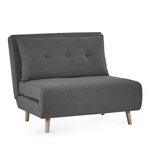 Rowan Dark Grey Linen Single Sofa Bed (D198 x W91 x H42cm)