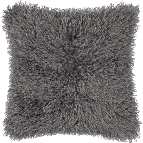 Furn Rowan Faux Fur Polyester Filled Cushion 50 x 50cm - Grey